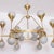 Stunning, very large Murano glass and brass chandelier attributed to Stilnovo. The chandelier has a very impressive size...