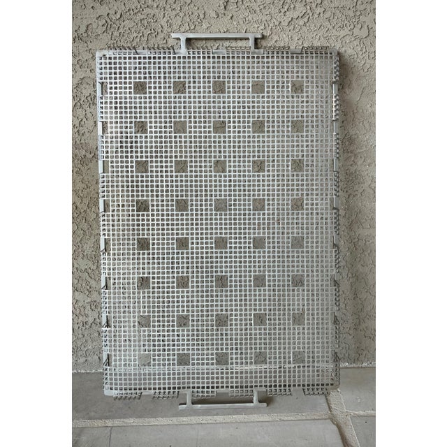 Silver Late 20th-Century Industrial Chic Wrought & Perforated Steel Double-Handled Tray For Sale - Image 8 of 18
