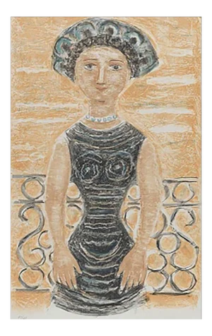 Massimo Campigli "Donna Al Balcone" Framed Print Signed, Numbered