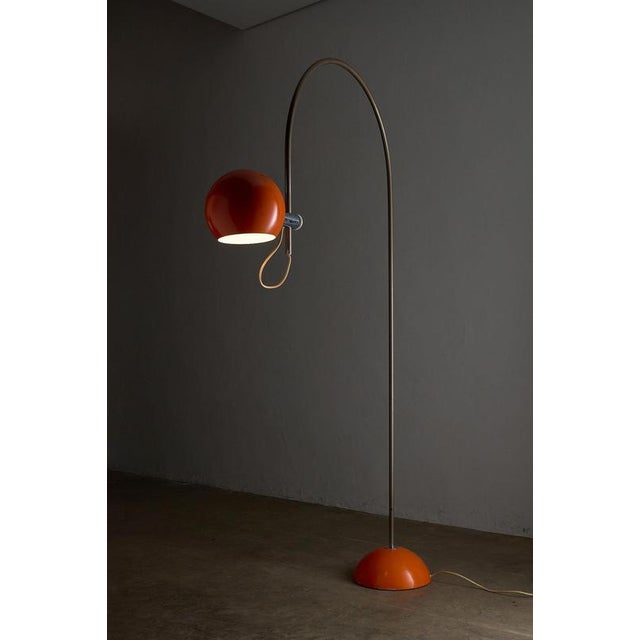Metal Orange Arc Floor Lamp attributed to Cosack, 1972 For Sale - Image 7 of 9
