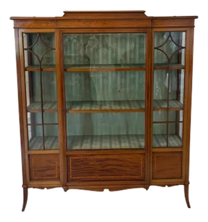 Antique Edwardian Inlaid Mahogany Display Cabinet, 1900s
