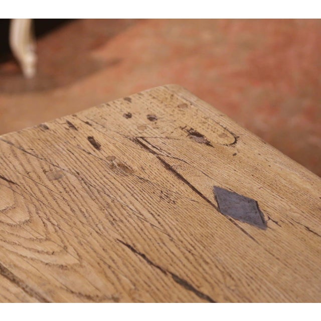 19th Century French Bleached Oak Single-Plank Refectory Table With Baluster Legs For Sale - Image 9 of 9