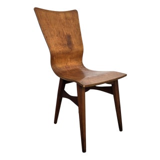 Mid-Century Modern Italian Walnut Wood Side Lounge Chair, 1960s For Sale