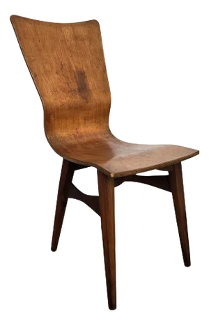 Mid-Century Modern Italian Walnut Wood Side Lounge Chair, 1960s