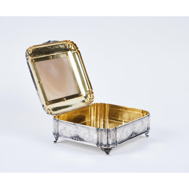 Sterling Silver and Onyx Box For Sale In Los Angeles - Image 6 of 9
