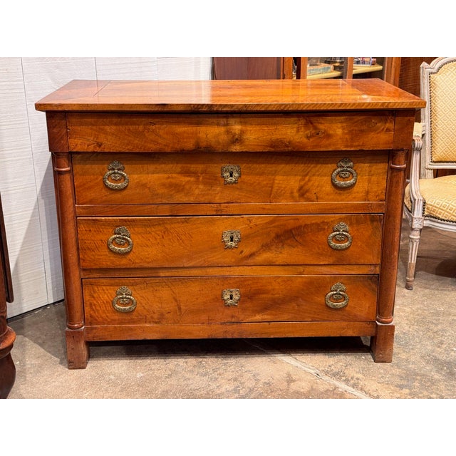 French 19th Century French Empire Walnut Chest For Sale - Image 3 of 12