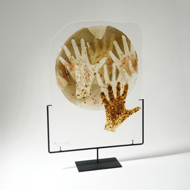 Created by Renata Minuto for Studio Casarini in Savona in the 1990s, this evocative fused glass artwork was specially...