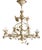 Vintage Italian Floral Tole 5-Light Chandelier in Cream Painted Metal, 1960s For Sale