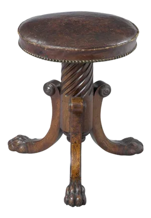 English Antique Regency Revolving Piano Stool