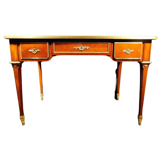 Gilt Bronze Mounted Tulipwood and Amaranth Desk by L. Cueunieres, 1880 For Sale - Image 16 of 16