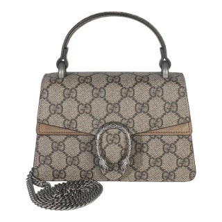 Beige GG Supreme Canvas Mini Dionysus Top Handle Bag For Sale