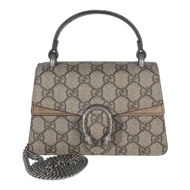 Beige GG Supreme Canvas Mini Dionysus Top Handle Bag For Sale