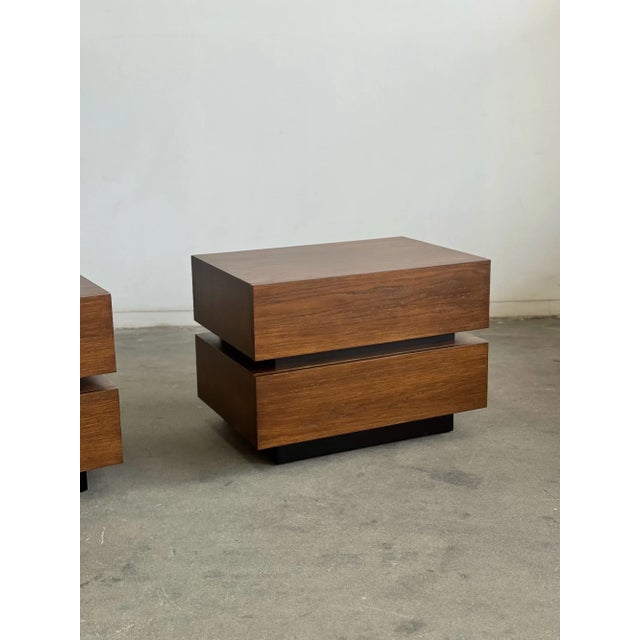 Mid-Century Modern 1990s Post Modern Stacked Nightstands - Pair For Sale - Image 3 of 12