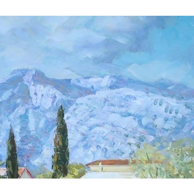 Realism Mountain Landscape Antique Oil Painting Original Soviet Art Ukrainian Artist Zhezher A. 50-60 For Sale - Image 3 of 6