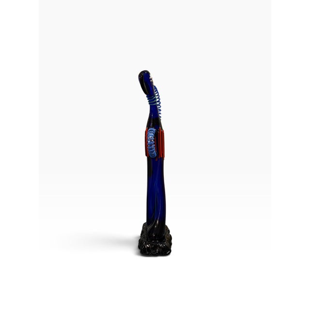 Glass 1980s Mario Badioli Signed Postmodern Murano Art Glass Abstract Figure Sculpture For Sale - Image 7 of 8