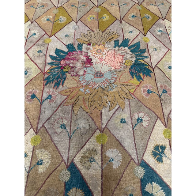 Italian 17th Century Antique Italian Florentine Tapestry With Central Flower Bouquet For Sale - Image 3 of 10