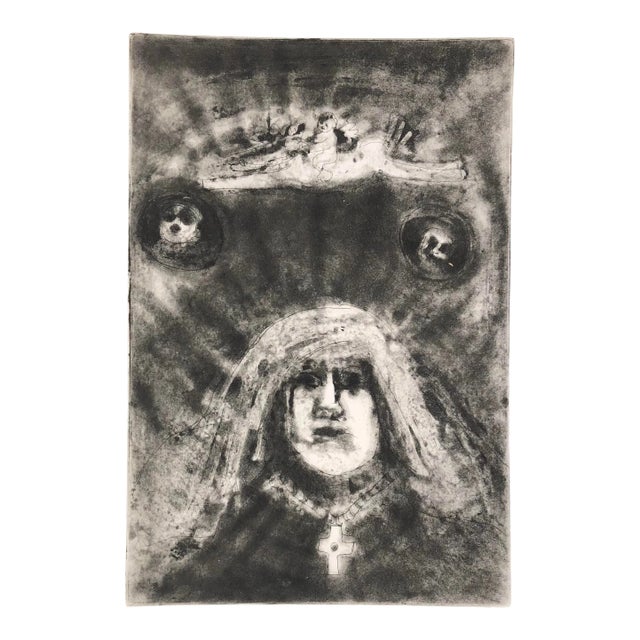 Adrienne Anderson Abstract Portrait Etching For Sale