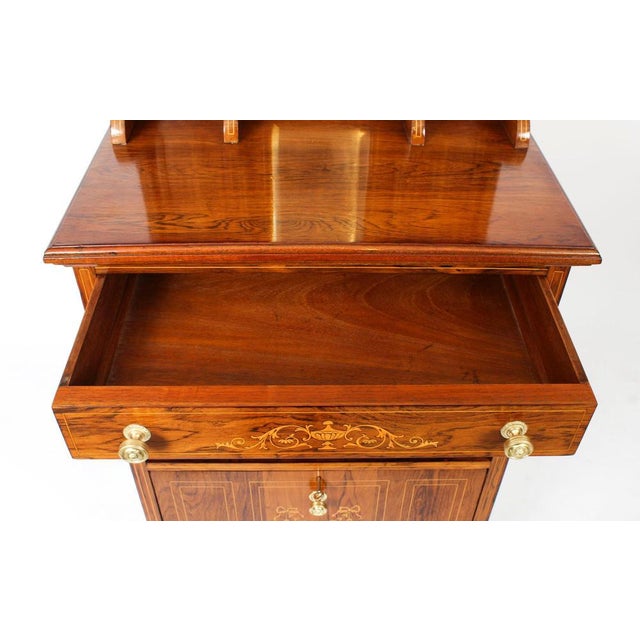 19th Century Edwardian Marquetry Inlaid Music Cabinet by Gonçalo Alves For Sale - Image 11 of 17