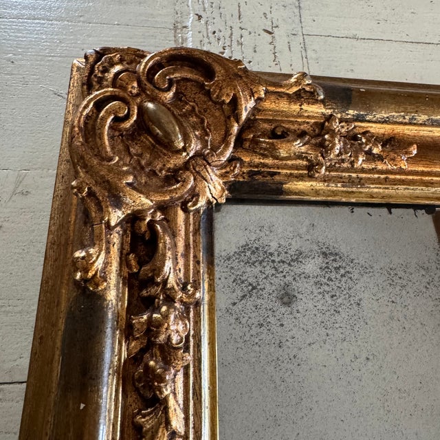 Wood Antique German Gilded Wood and Stucco Rococo Revival Mirror with Original Mercury Glass, 1850 For Sale - Image 7 of 18