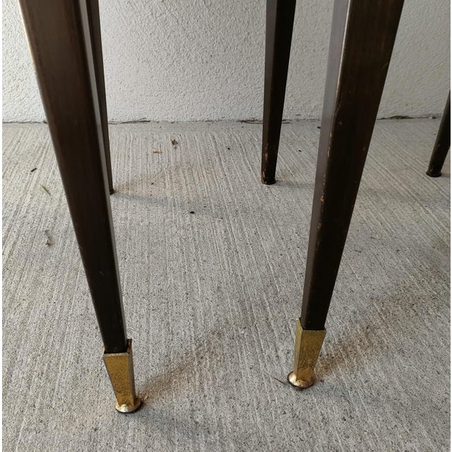 Wood Vintage Faux Leather Chairs, 1960s, Set of 2 For Sale - Image 7 of 8