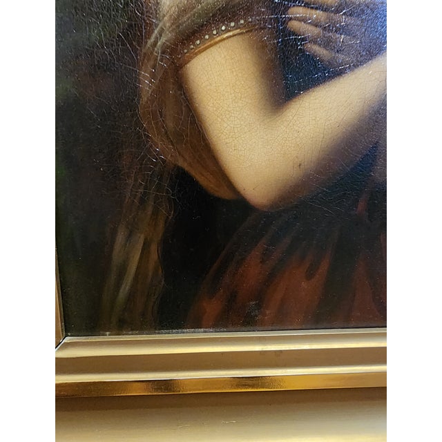 Metal Antique Oil on Copper Painting, "The Daughter of Jephta Haal" For Sale - Image 7 of 11