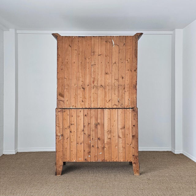 Wood Antique English Oak Linen Press Cabinet | Circa 1860 For Sale - Image 7 of 12