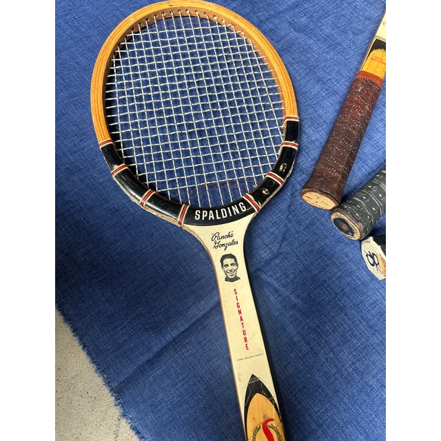 American Vintage Collection of Spalding and Slazenger Wooden Tennis Rackets With Clamp For Sale - Image 3 of 7