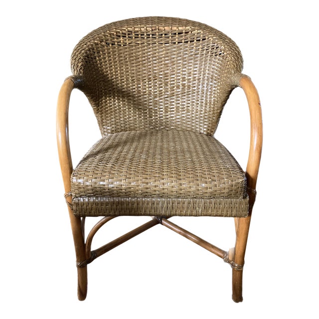 1980s Handmade Vintage Wicker Chair Chairish