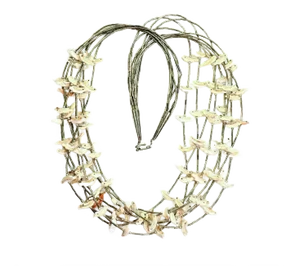 Mother of Pearl Sterling Silver Multi Strand Fetish Birds Necklace