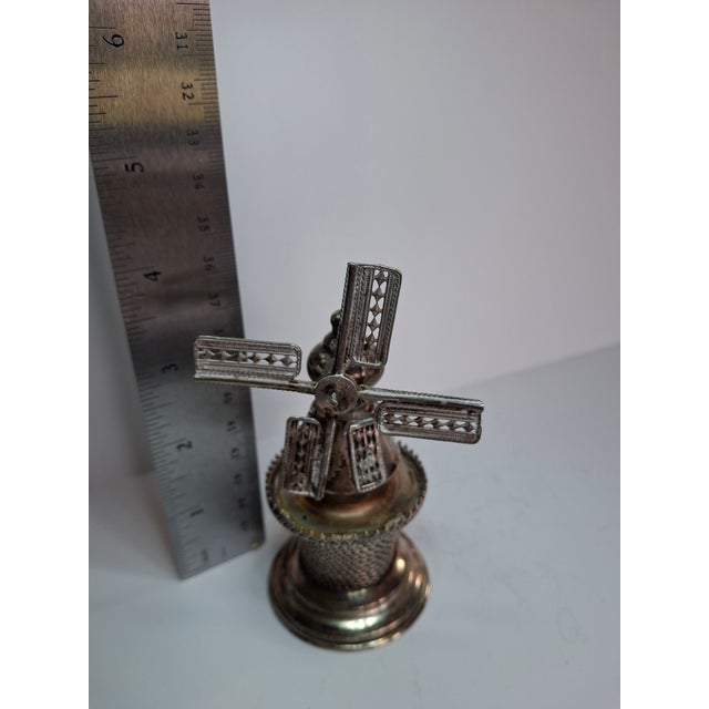 Mid-Century Modern Vintage 925 Sterling Silver Judaica Besamim Windmill Spice Box - Mid-20th C. For Sale - Image 3 of 17