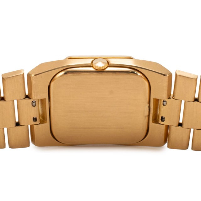 Early 21st Century Vintage Ladies Rolex Cellini 27mm X 36mm 4651 Pave Diamond Bezel 18k Gold Watch For Sale - Image 5 of 11