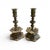 This impressive pair of 19th century Belgian candlesticks is crafted from heavy bronze and showcases exceptional...