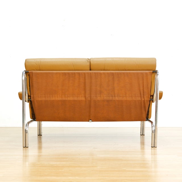 1970s Leather & Chrome 'Alpha' Sofa & Lounge Chair Set by Pieff Furniture Owned by Elton John For Sale - Image 4 of 18