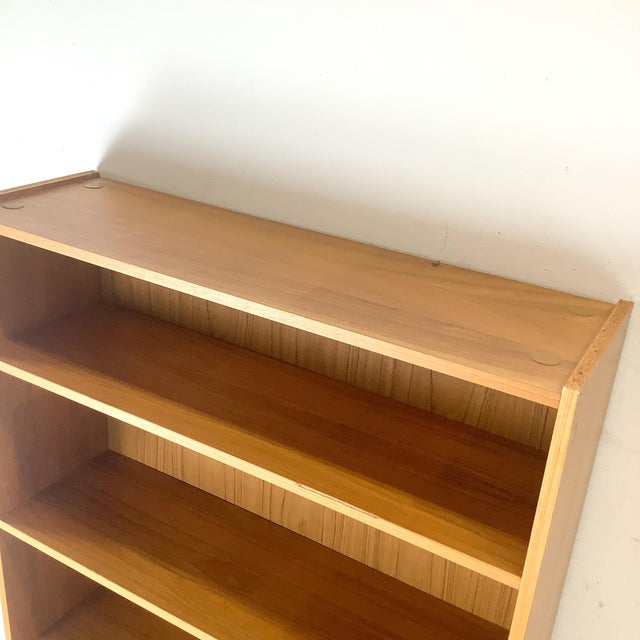 Domino Scandinavian Modern Style Teak Bookcase With Open Display Shelving For Sale - Image 4 of 15