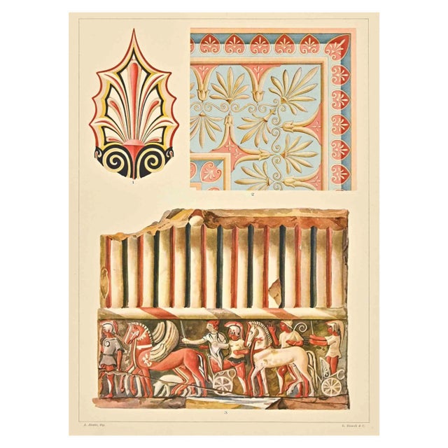 A. Alessio, Decorative Motifs: Etruscan, Chromolithograph, Early 20th Century For Sale