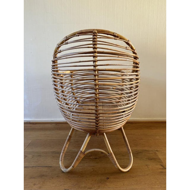 Brown Mid-Century Modern Rattan Baby Crib, 1960s For Sale - Image 8 of 13