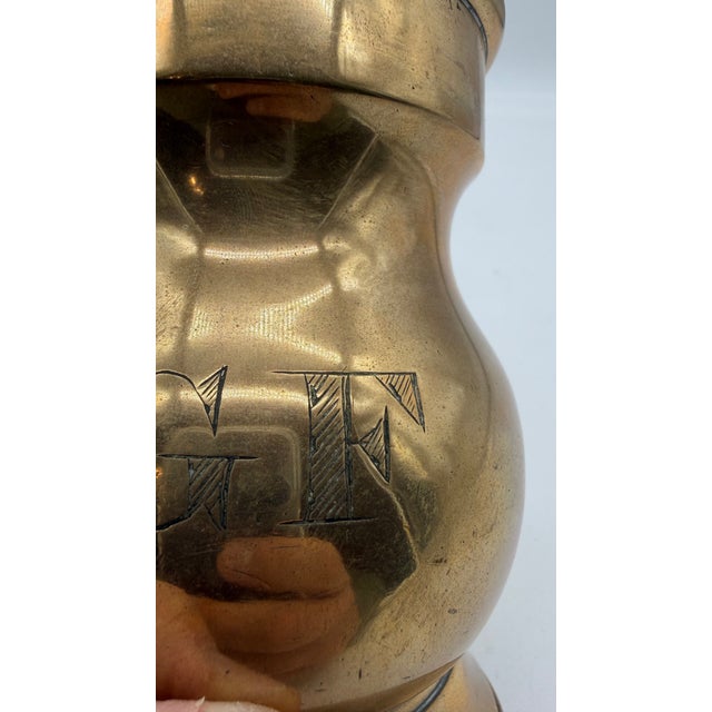 Antique Victorian English Farmhouse Brass Pub Tankard Pint Mug For Sale - Image 10 of 16