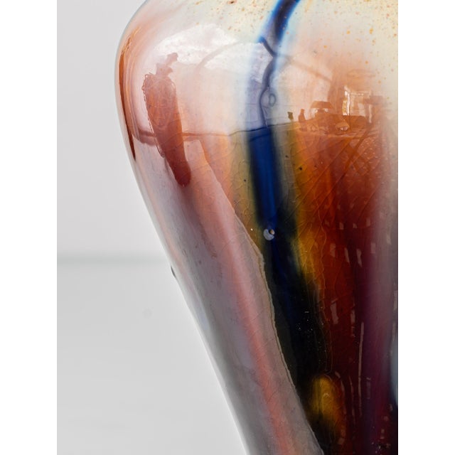 Belgian Art Deco Flambé Glaze Ceramic Table Lamps, 1920s, Set of 2 For Sale - Image 11 of 18