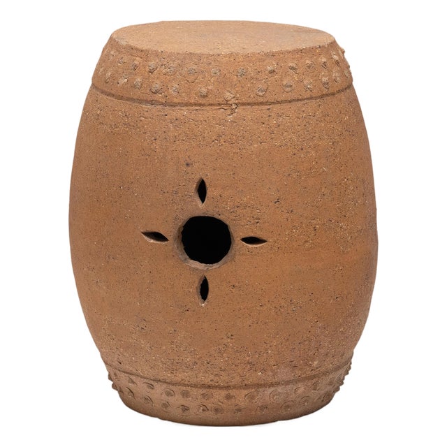 Chinese Studded Terracotta Drum, C. 1900 For Sale