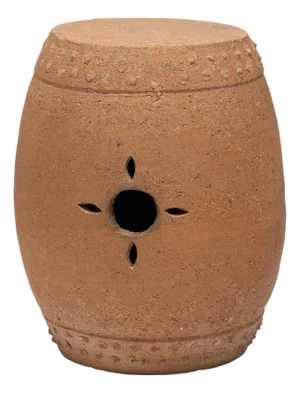 Chinese Studded Terracotta Drum, C. 1900