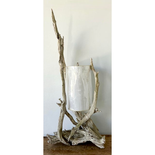 Vintage Boho Driftwood Lamp For Sale - Image 9 of 12