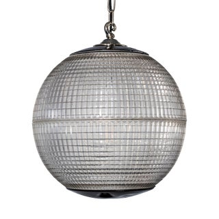 Vintage Holophane Parisian Glass Globe Lamp, 1960s For Sale