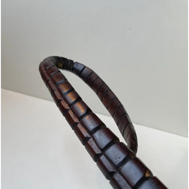 Large Vintage Hand-Carved Dark Wood Crocodile, 1970s For Sale - Image 6 of 11