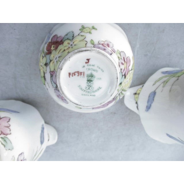1930s 1930s Crown Staffordshire Demitasse Sugar and Creamers Set- 3 Pieces For Sale - Image 5 of 8