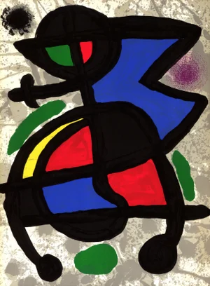 1970 Lithograph "Oiseau De Feu" (Fired Bird) by Joan Miró