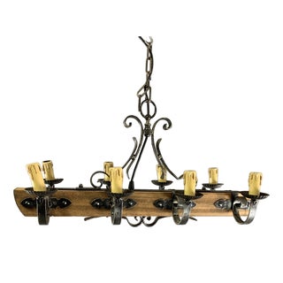 Rustic Hanging Decoration in Wood and Metal For Sale