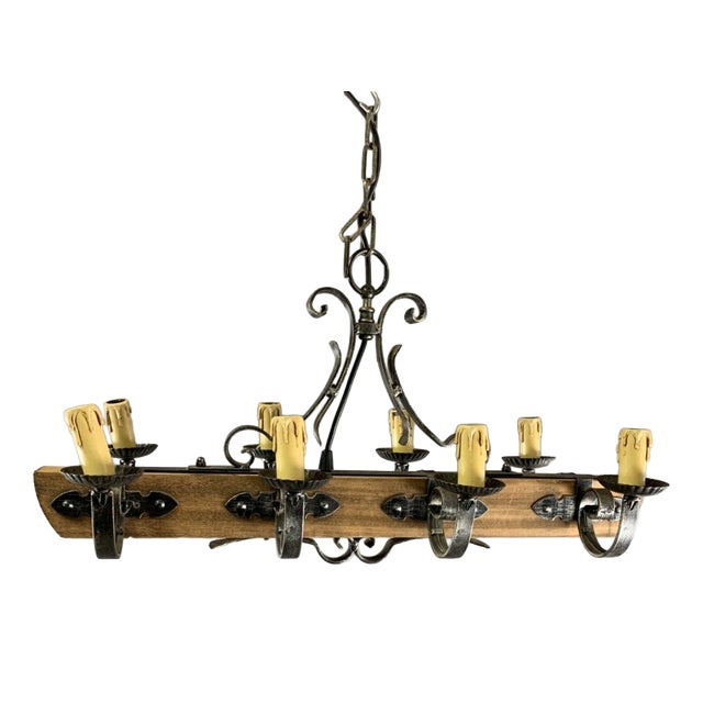 Rustic Hanging Decoration in Wood and Metal For Sale