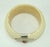 Mid-Century Modern Bone Bangle Bracelet With Silver & Carnelian Accent, c.1970 For Sale - Image 3 of 9