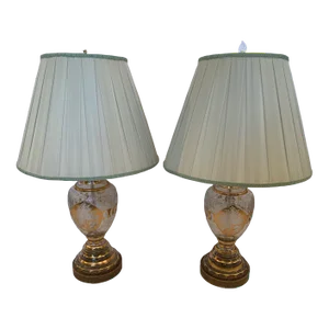 Vintage Crystal Table Lamps -A Pair