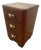 1920s Art Deco Side Table, Nightstand, Chest of Three Drawers, Walnut, Brass Pulls For Sale